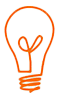 orange light bulb outlines